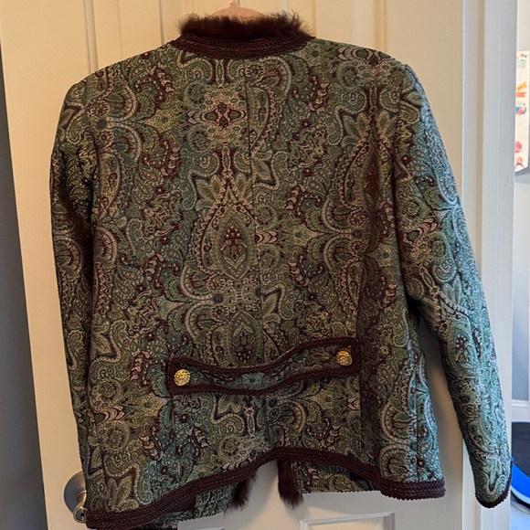 Vintage Central Park West Women Blazer Size 12 Paisley Brocade Fabric - Picture 6 of 6